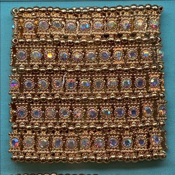 Gold Rhinestone Cuff Bracelet - Picture 2 of 3